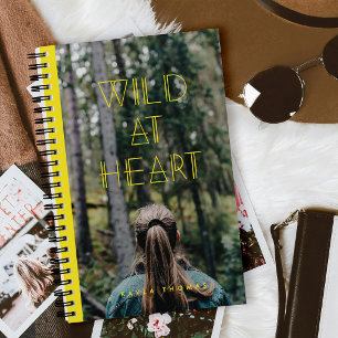 Wild at Heart geometrische Typografie Foto Journal Notizblock