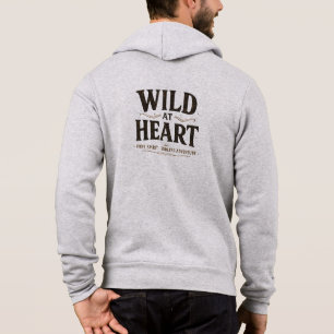 Wild At Heart Rückseiten-Druck Reißverschluss-Hood Hoodie