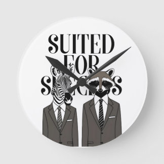Wild at Heart: The Suited Elite Tee Runde Wanduhr