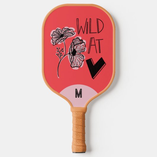 Wild At Heart Whimsical Red Pickleball Paddle (Vorderseite)