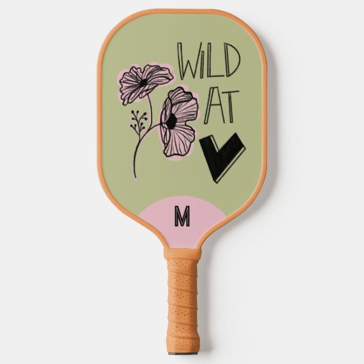 Wild At Heart Whimsical Yellow Green Pickleball Schläger (Vorderseite)