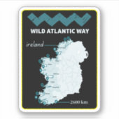 Wild Atlantic Way - Irish Tourism Trial Irland Aufkleber (Vorderseite)