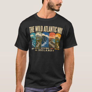 Wild Atlantic Way Irland Landmark-Illustration T-Shirt