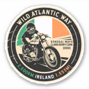 Wild Atlantic Way   Irland   Motorrad Aufkleber