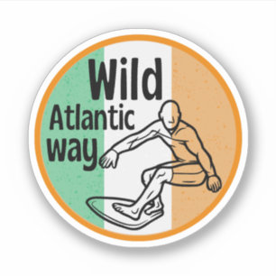 Wild Atlantic Way - Surfen Irish Tourism Trial Aufkleber