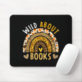Wild auf das Lesen Leopard Regenbogen Buchliebhabe Mousepad (Mit Mouse)