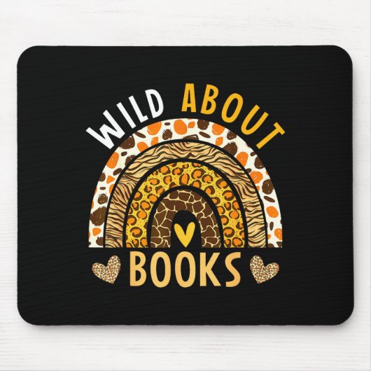 Wild auf das Lesen Leopard Regenbogen Buchliebhabe Mousepad (Vorne)