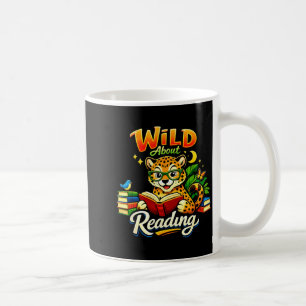 Wild auf das Lesen von Büchern Gepard Tierdruck Ju Kaffeetasse
