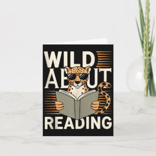 Wild auf das Lesen von Büchern Leser Liebhaber Bib Karte
