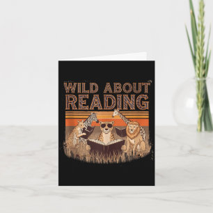 Wild auf das Lesen von Büchern Leser Liebhaber Bib Karte