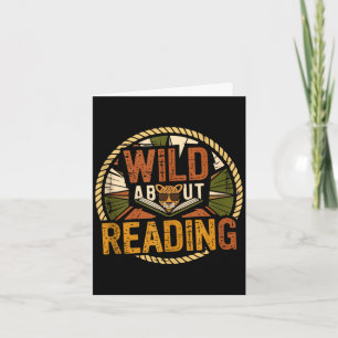 Wild auf das Lesen von Büchern Leser Liebhaber Bib Karte