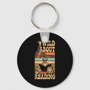 Wild auf das Lesen von Büchern Leser Liebhaber Bib Schlüsselanhänger