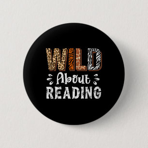 Wild auf das Lesen von Büchern Leser Liebhaber Tie Button