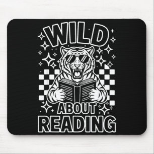 Wild auf das Lesen von coolen Tiger-Sonnenbrillen- Mousepad