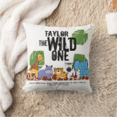 Wild auf Safari Jungle Baby Birth Stats Kissen (Decke)