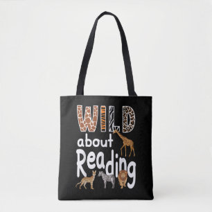 Wild aufs Lesen Zoo-Tiere Süßes Buchliebhaber Tasche