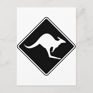 Wild Australian Kangaroo Marsupial Roo Silhouette Postkarte