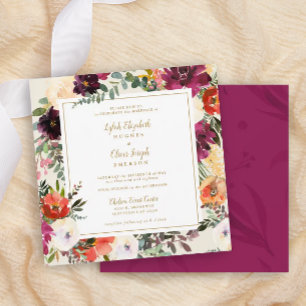 Wild Autumn Bouquet Einladung zur Hochzeit auf d
