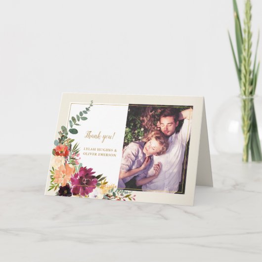 Wild Autumn Bouquet | Foto Danke Karte (Vorderseite)