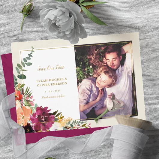 Wild Autumn Bouquet | Foto Save the Date kündigen Ankündigung