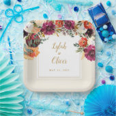 Wild Autumn Bouquet | Personalisierte Hochzeit Pappteller (Party)