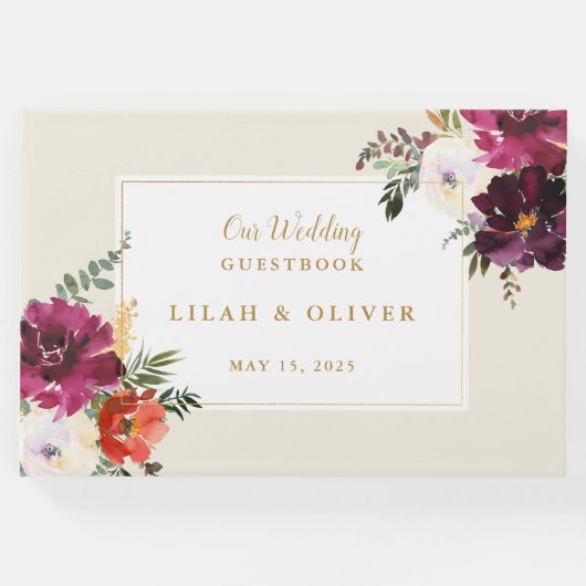 Wild Autumn Bouquet | Wedding Guest Book Gästebuch (Vorderseite)