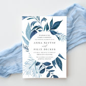 Wild Azure | Blaue Botanische Hochzeit Einladung