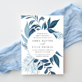 Wild Azure | Blaue Botanische Hochzeit Einladung