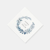 Wild Azure | Botanische Wraath-Hochzeit Serviette (Ecke)