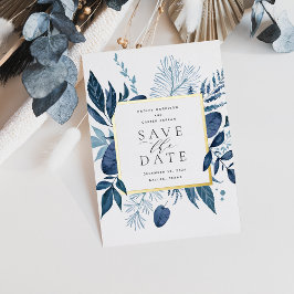 Wild Azure Foil Save the Date Card Folieneinladung