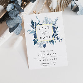 Wild Azure Foil Save the Date Card Folieneinladung