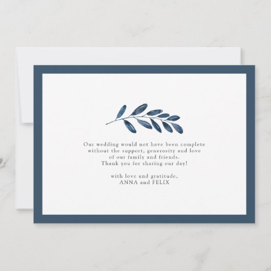 Wild Azure | Hochzeitswohnung Foto Dankeschön Kart Dankeskarte (Rückseite)