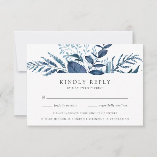 Wild Azure Meal Choice RSVP Card (Vorderseite)