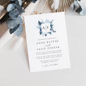 Wild Azure Monogram Wedding Einladung