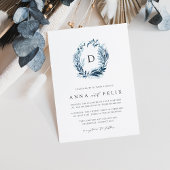 Wild Azure Monogram Wedding Einladung