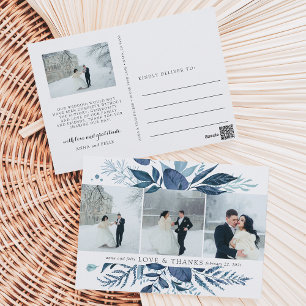 Wild Azure   Multi Foto Wedding Vielen Dank Postkarte