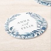 Wild Azure Personalisiert Wedding Runder Pappuntersetzer (Angewinkelt)