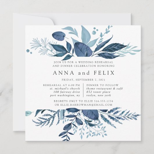 Wild Azure Probe Dinner Einladung | Platz (Vorderseite)