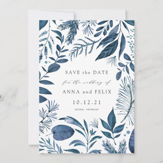 Wild Azure Save the Date Card (Vorderseite)