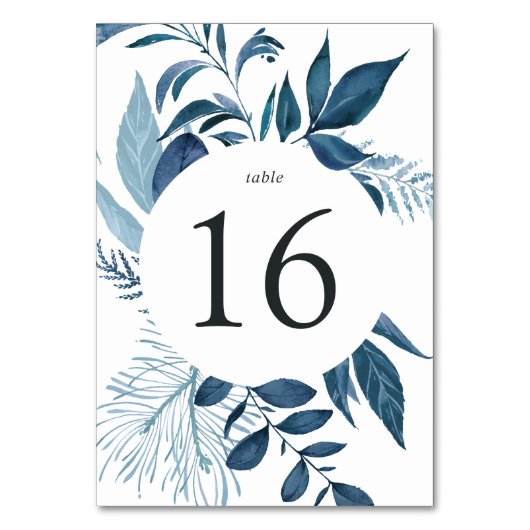 Wild Azure Tischnummer Card (Rückseite)