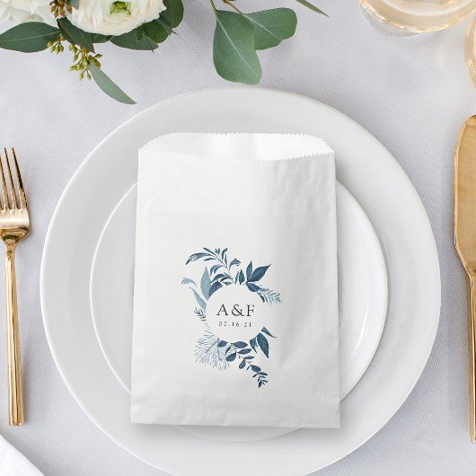 Wild Azure Wedding Monogram Geschenktütchen