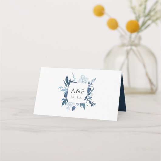 Wild Azure Wedding Platzkarte (Rückseite)