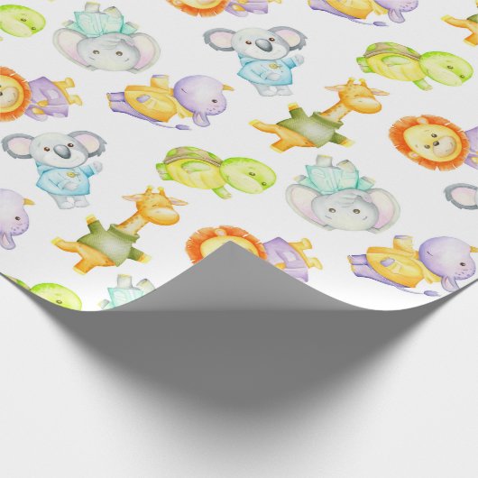 Wild Baby Animals Geschenkpapier (Ecke)