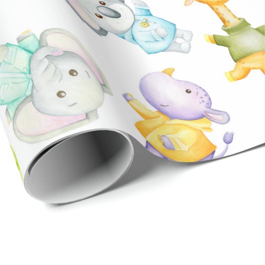 Wild Baby Animals Geschenkpapier (Rolleneckpunkt)