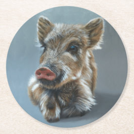 Wild Baby Boar Coaster 2 Runder Pappuntersetzer