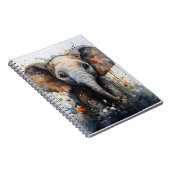 Wild Baby Elephant Einzigartige Wasserfarbe Notizblock (Rechte Seite)