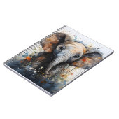 Wild Baby Elephant Einzigartige Wasserfarbe Notizblock (Linke Seite)