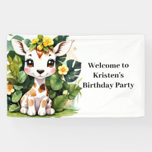 Wild Baby Giraffe Safari Geburtstag Banner