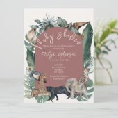 Wild Baby Shower Einladung (Stehend Vorderseite)