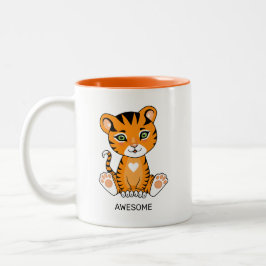 Wild Baby Tiger Animal Cartoon Zweifarbige Tasse